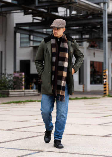 Barbour Petten Cheviot flat cap - brown herringbone