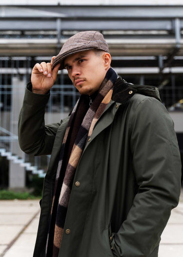Barbour Petten Cheviot flat cap - brown herringbone