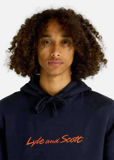 Lyle & Scott Hoodies Embroidered logo hoodie - dark navy sorrel orange