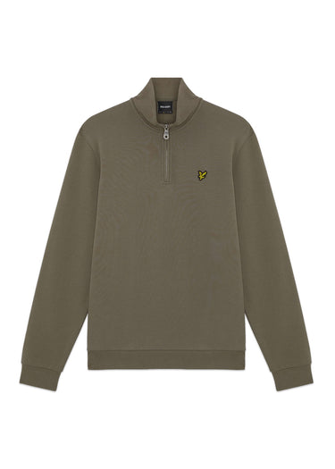 Lyle & Scott Truien Loopback quarter zip sweat - khaki ash