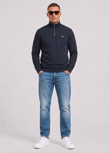Lyle & Scott Truien Loopback quarter zip sweat - dark navy