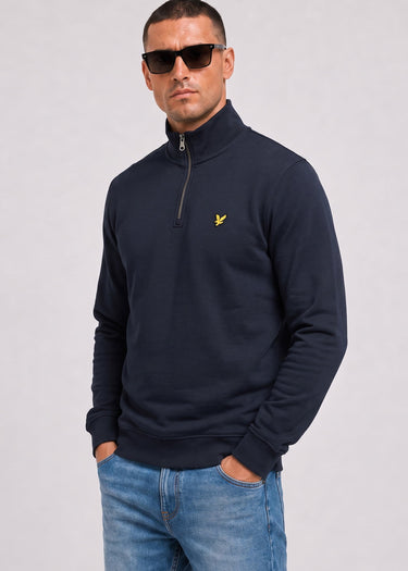 Lyle & Scott Truien Loopback quarter zip sweat - dark navy