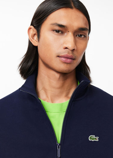 Lacoste Truien Brushed fleece zip through sweater - Navy