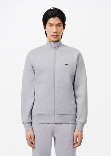 Lacoste Vesten Brushed fleece zip through sweater - Silver Chine