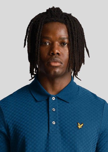 Lyle & Scott Polo's Grid texture polo shirt - apres navy