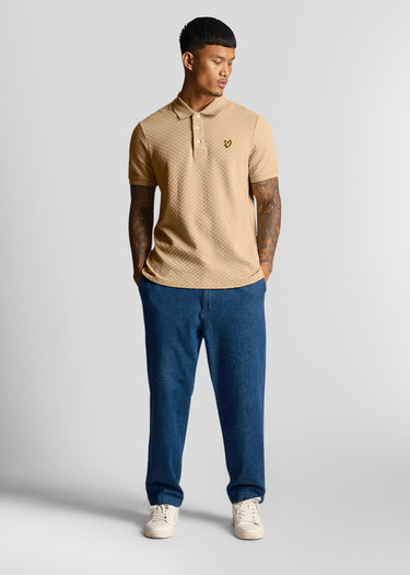 Lyle & Scott Polo's Grid texture polo shirt - cairngorms khaki