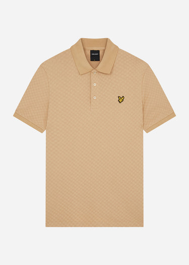 Lyle & Scott Polo's Grid texture polo shirt - cairngorms khaki