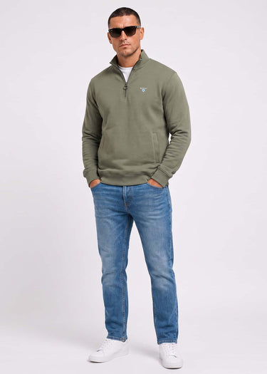 Barbour Truien Barbour desmond half zip sweat - agave green