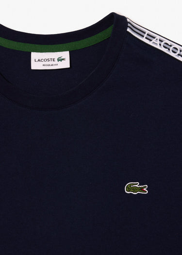 Lacoste T-shirts Contrast stripe t-shirt - navy blue