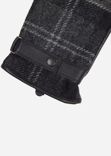 Barbour Handschoenen Newbrough tartan gloves - black grey