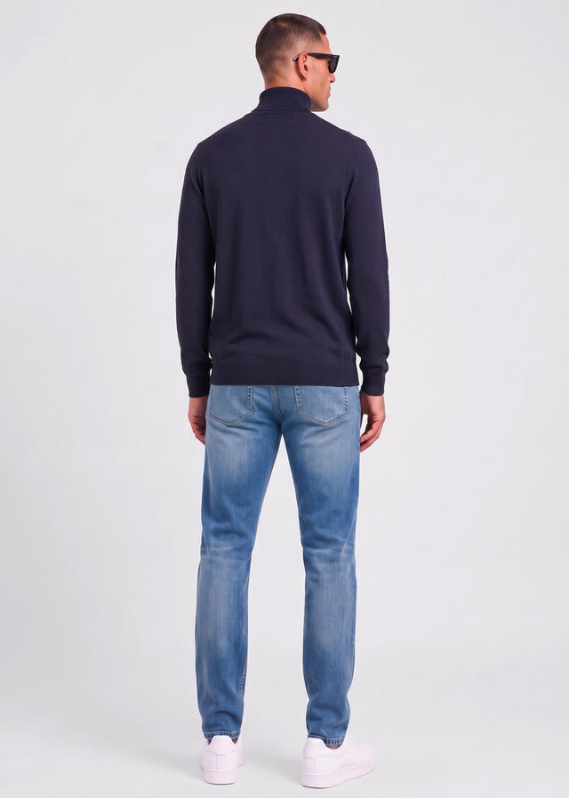 Aquascutum Pullover Quarter zip tech sweater - navy