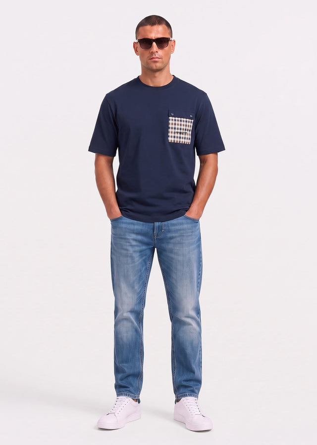 Aquascutum T-Shirts Tech pocket t-shirt - navy