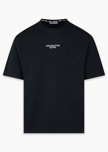 Aquascutum T-Shirts Back graphic t-shirt - black