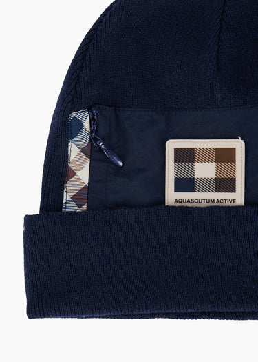Aquascutum Beanies Nylon pocket beanie - navy
