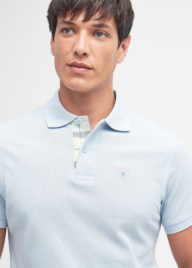 Barbour Polo's Tartan pique polo - niagra mist