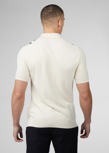Ben Sherman Polo's Crickle cotton stripe polo - ivory