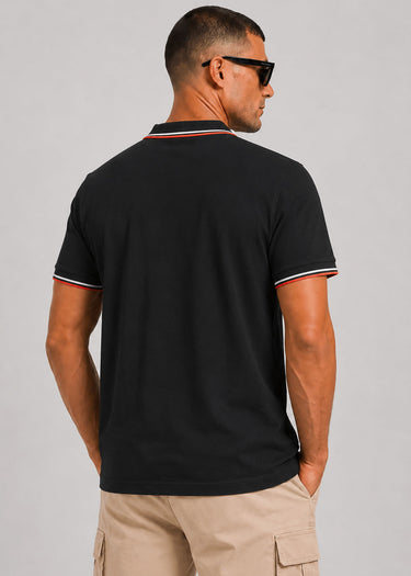 Fred Perry Polo's Twin tipped fred perry shirt - black dusky blue strawberry cream
