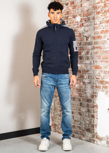 Aquascutum Vesten Lamina pocket fz hoodie - navy