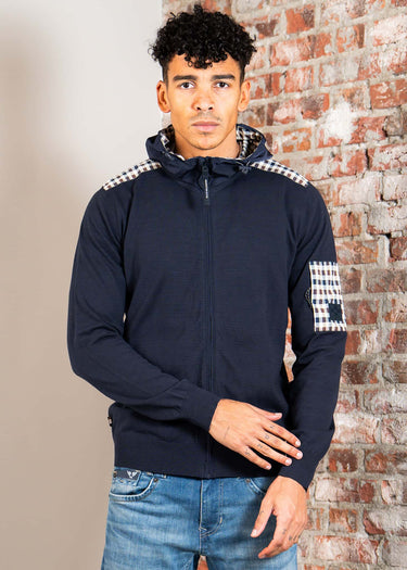 Aquascutum Vesten Lamina pocket fz hoodie - navy
