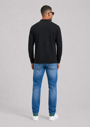 Barbour Polo's Barbour essential ls tartan pique polo shirt - black