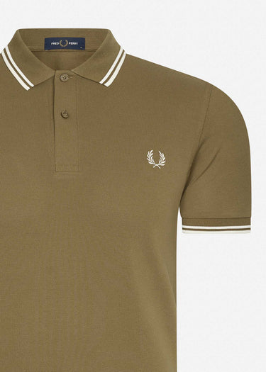 Fred Perry Polo's Twin tipped Fred Perry shirt - shaded stone snow white ecru