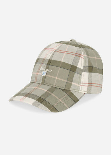 Barbour Petten Tartan sports cap - glenmore olive
