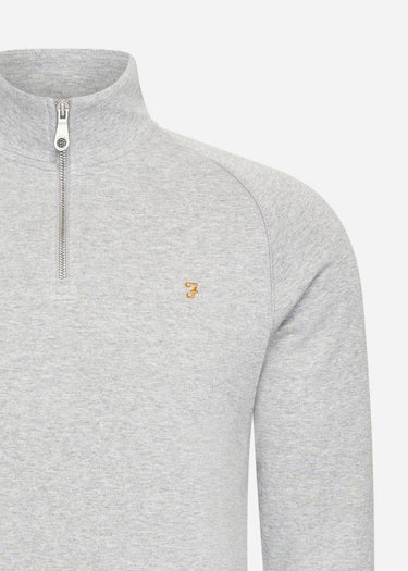 Farah Truien Sweatshirt jim 1/4 zip - light grey marl