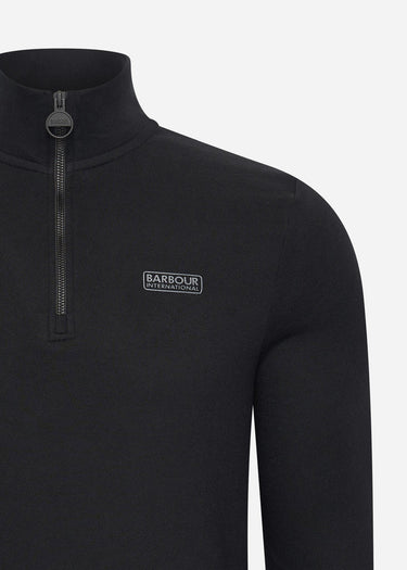 Barbour International Truien Essential half zip sweat - black pewter