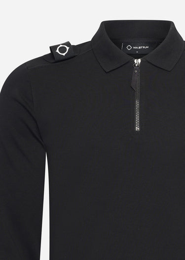 MA.Strum Polo's Ls jersey zip polo - black
