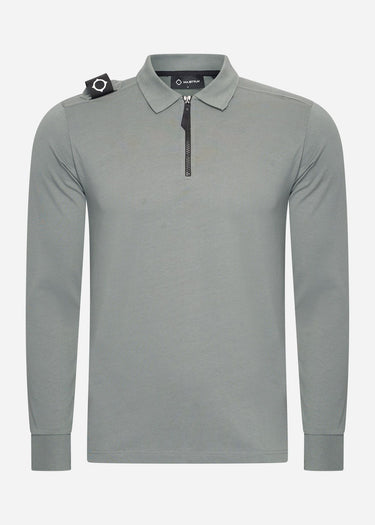 MA.Strum Polo's Ls jersey zip polo - sedona grey