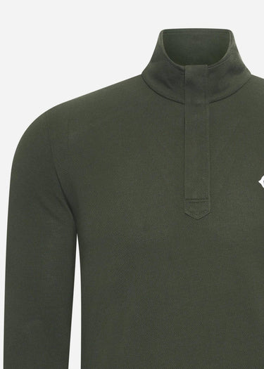 MA.Strum Truien Ls funnel neck polo - oil slick
