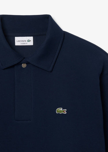 Lacoste Truien Polo collar double face pique sweatshirt - navy blue