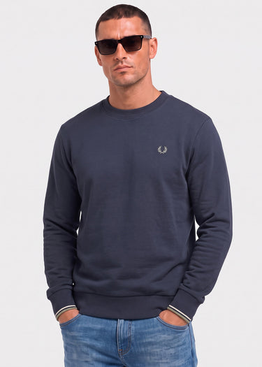 Fred Perry Truien Crew neck sweatshirt - dark airforce ecru seagrass