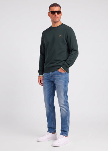 Fred Perry Truien Crew neck sweatshirt - night green dusky blue dark caramel