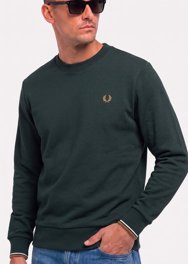Fred Perry Truien Crew neck sweatshirt - night green dusky blue dark caramel