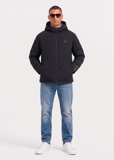 Fred Perry Jassen Fabric block padded jacket - black
