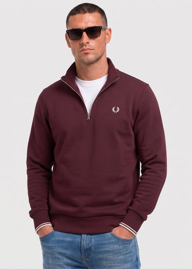 Fred Perry Truien Half zip sweatshirt - oxblood ecru