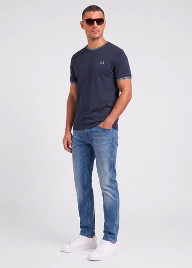 Fred Perry T-shirts Twin tipped t-shirt - dark airforce ecru seagrass