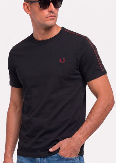 Fred Perry T-shirts Contrast tape ringer t-shirt - black