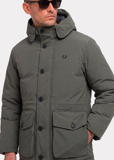 Fred Perry Jassen Padded patch pocket parka - field green