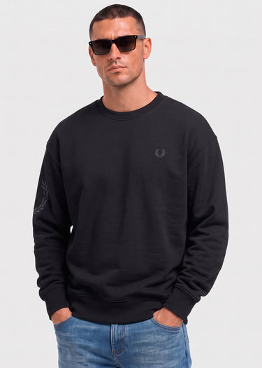 Fred Perry Truien Reflective laurel sweatshirt - black