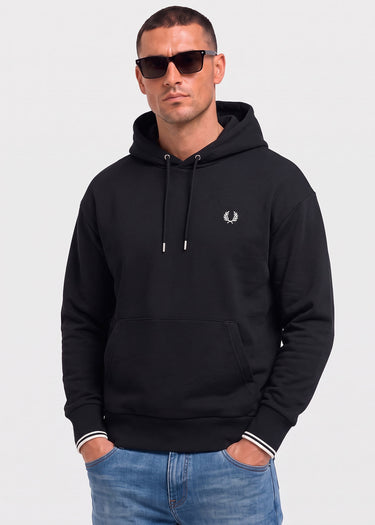 Fred Perry Hoodies Tipped hooded sweatshirt - black