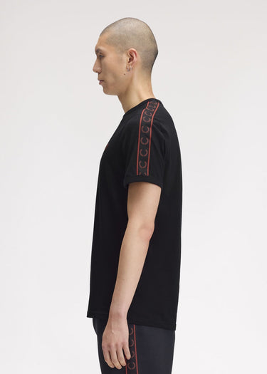 Fred Perry T-shirts Contrast tape ringer t-shirt - black