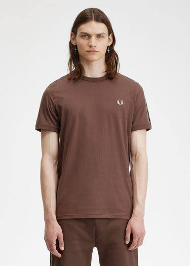 Fred Perry T-shirts Contrast tape ringer t-shirt - brick warm grey