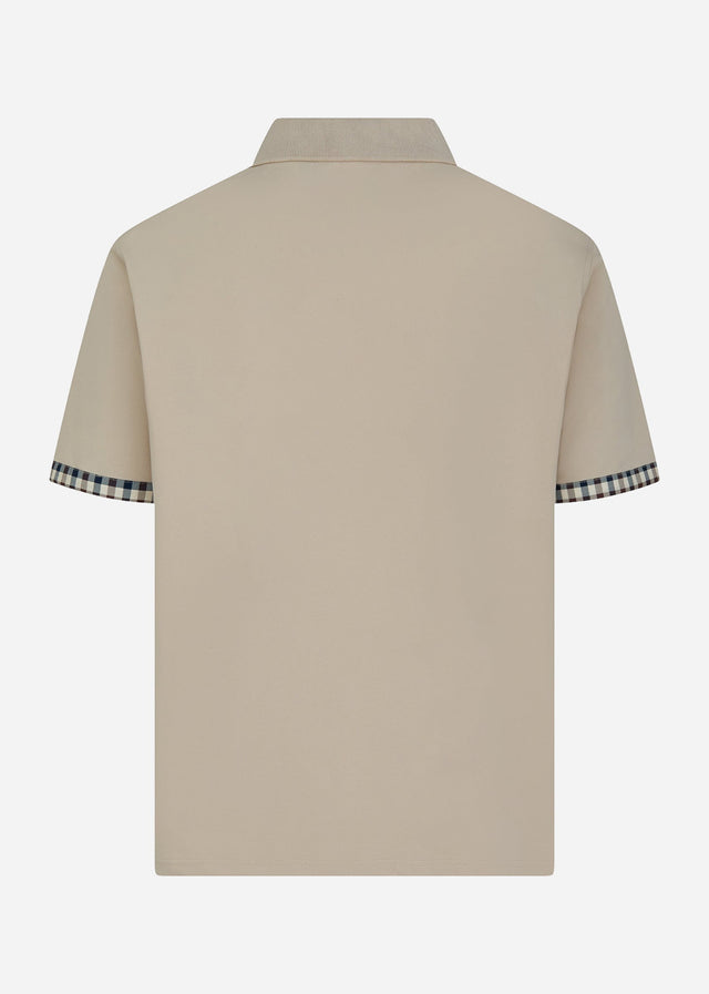 Aquascutum Polos Cc stretch piqué sleeve polo - beige
