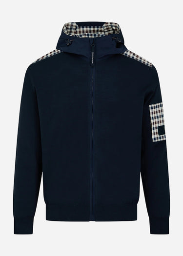 Aquascutum Vesten Lamina pocket fz hoodie - navy