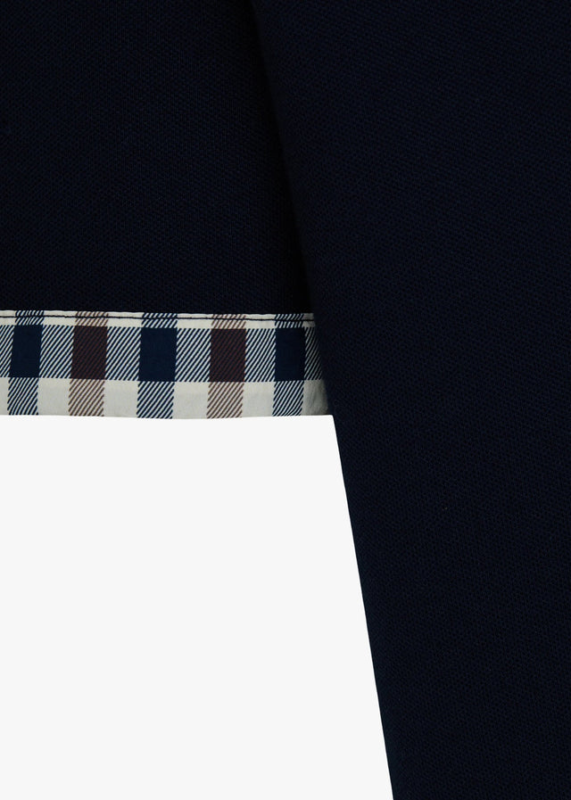 Aquascutum Polos Cc stretch piqué sleeve polo - navy