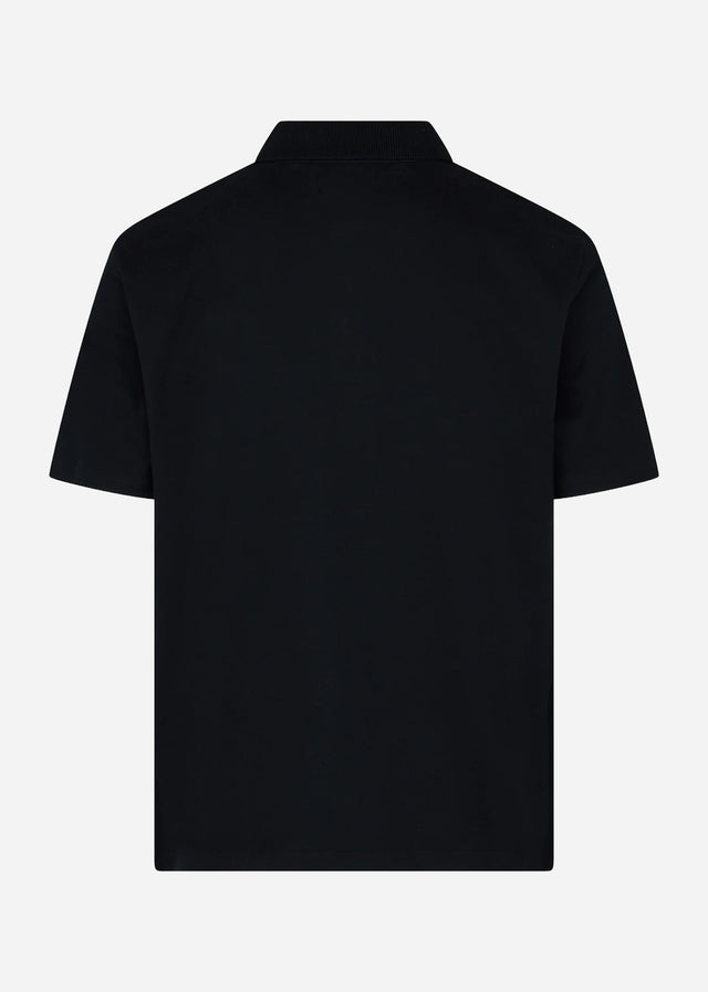 Aquascutum Polos Stretch piqué badge polo - black