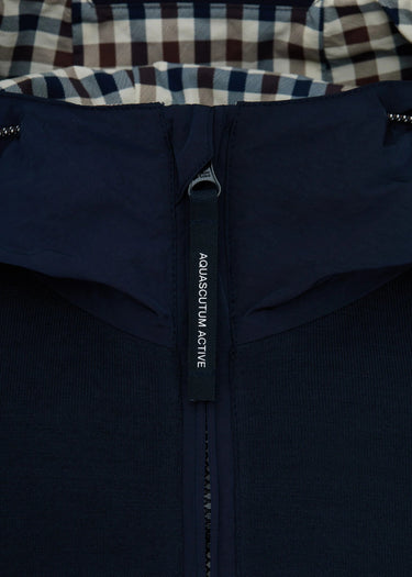 Aquascutum Vesten Lamina pocket fz hoodie - navy