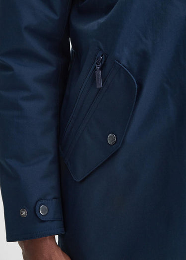 Barbour Jassen Chelsea waterproof mac - navy blue granite tartan